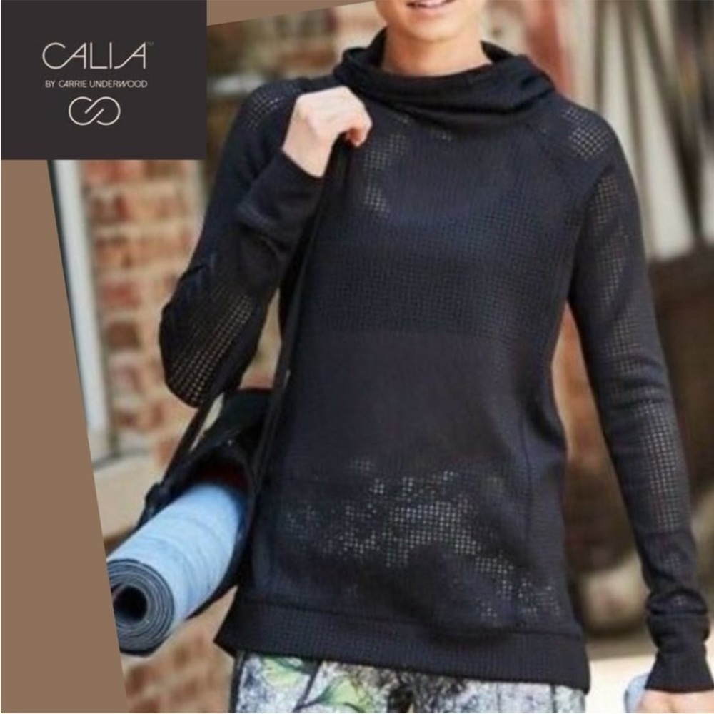 CALIA by Carrie Underwood Black Fleuria LE Mesh Hoodie Sz XS EUC
